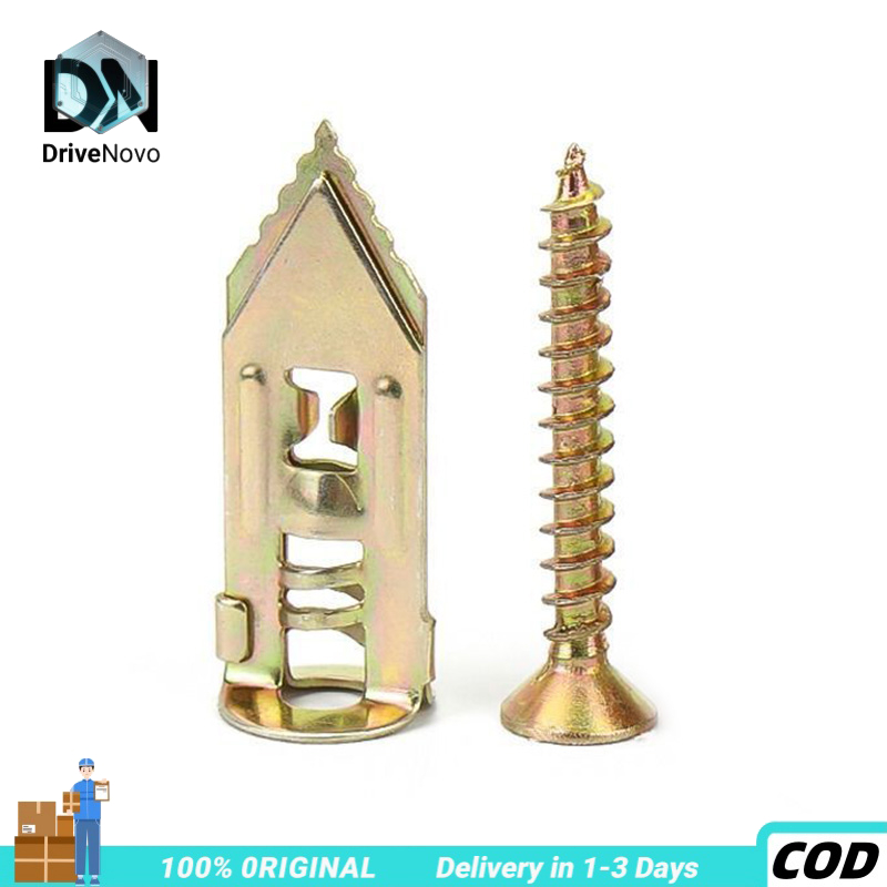 DriveNovo 500 ชิ้นผีเสื้อ Anchor Bolts เจาะสกรูขยายค้อนโลหะ Drywall Anchors