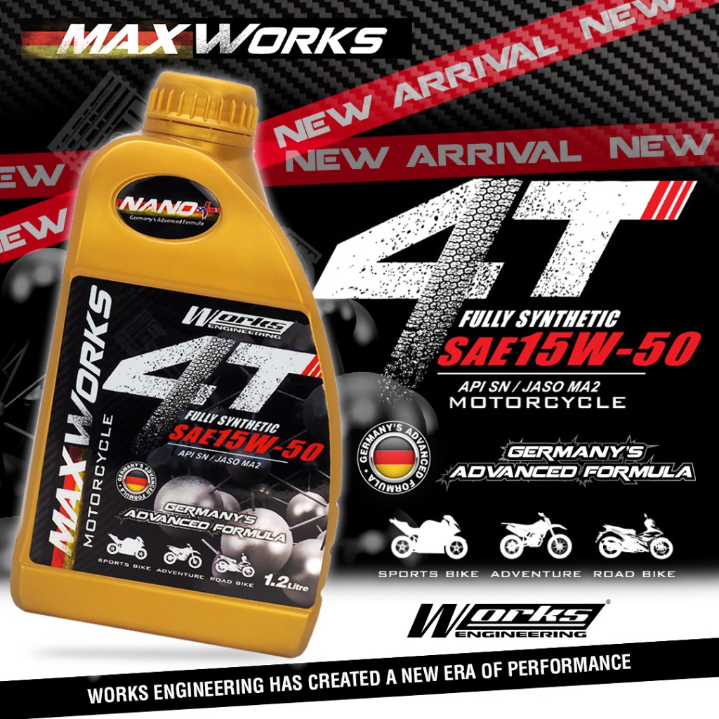 MAXWORKS สังเคราะห์แท้ 15w-50 1.2lit - มอเตอร์ไซค์