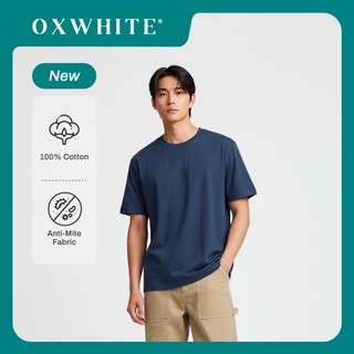 Oxwhite Men 100% Cotton Regular Fit Round Neck Basic Tee