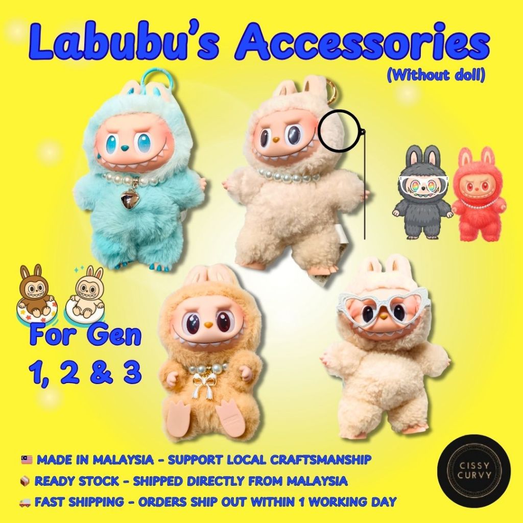 LABUBU FASHION ACCESSORIES – สร้อยคอและแก้วสําหรับ GEN 1/2/3