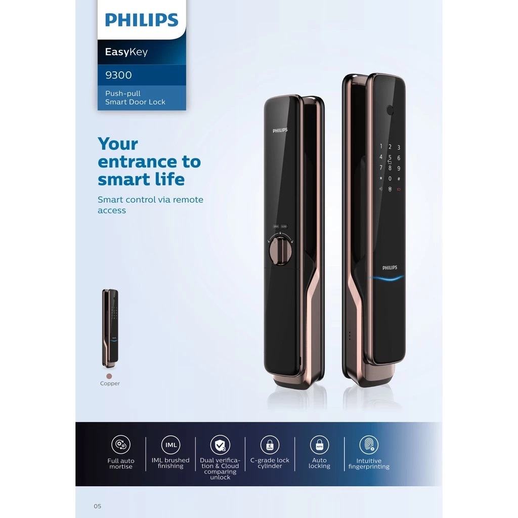 DEMO UNIT Philips EasyKey 9300 Push-pull ล็อคประตูอัจฉริยะ INSTALLATION ฟรี KLANG VALLEY