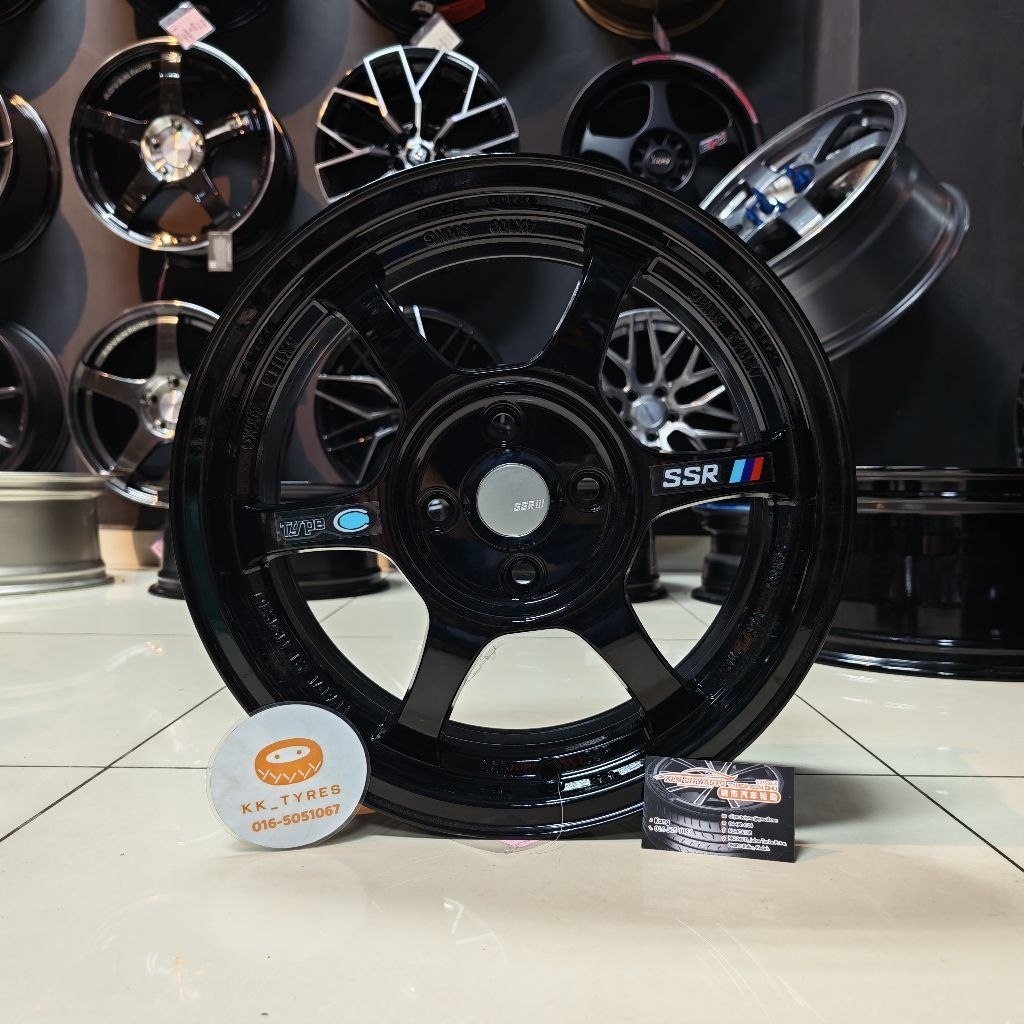 [4 ชิ้น] ขอบกีฬาใหม่ 15 นิ้ว Type-C SSR 15X6.5JJ ET38 4H100 แก้วสีดํา