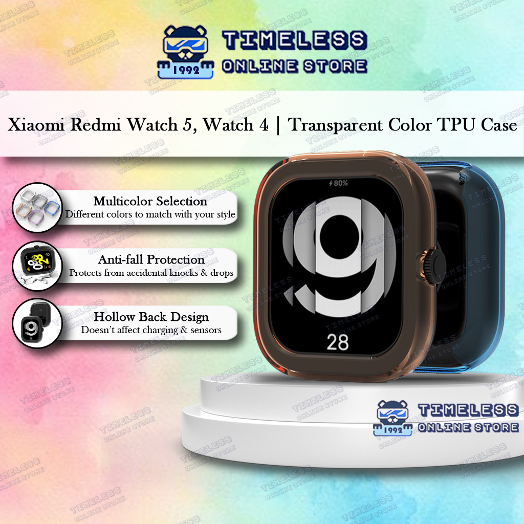 🇲🇾 Xiaomi Redmi Watch 5 / Watch 4 Soft Case, เคส TPU สีโปร่งใส, ฝาครอบตัวสมาร์ทวอทช์, mi smart watch