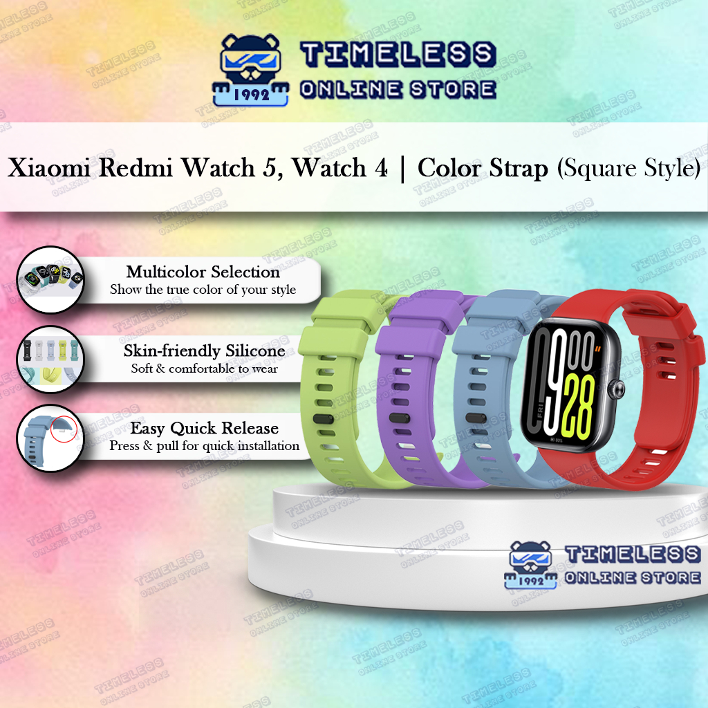 🇲🇾 Xiaomi Redmi Watch 5, สายนาฬิกา 4, สายนาฬิกาสมาร์ทวอทช์สีสไตล์สี่เหลี่ยม, 13 สี (Mi Watch5, อุปกร