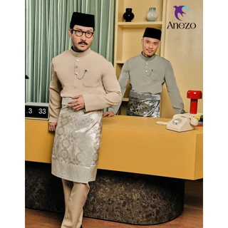 ผ้าเช็ดหน้าฟรีAnezo Baju Melayu Blue Catalogue Ultimate 2.0 Free Slim Fit Baju Nikah Baju Raya