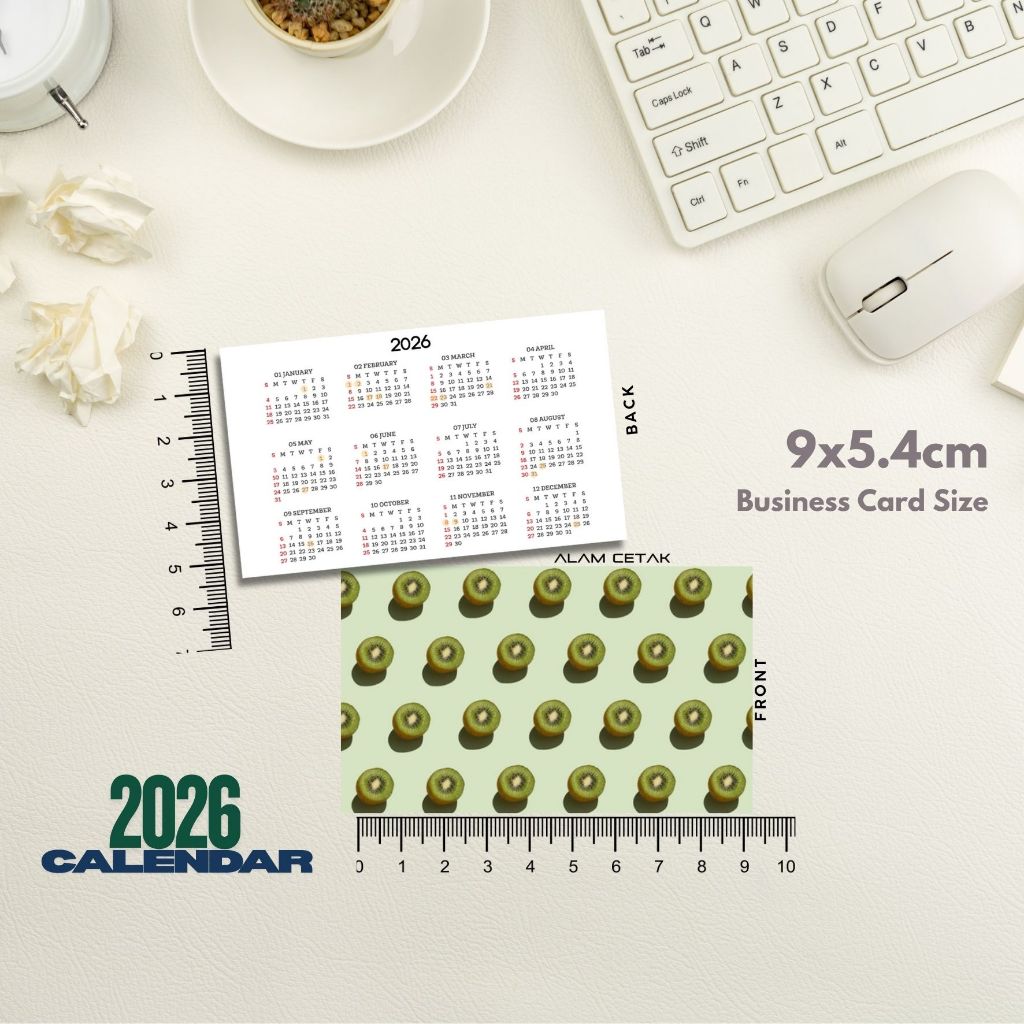 ปฏิทิน 1 ชิ้น 2026 พร้อมคําบอกวันหยุดสาธารณะขนาด 5.4x9ซม. - Clbc 56