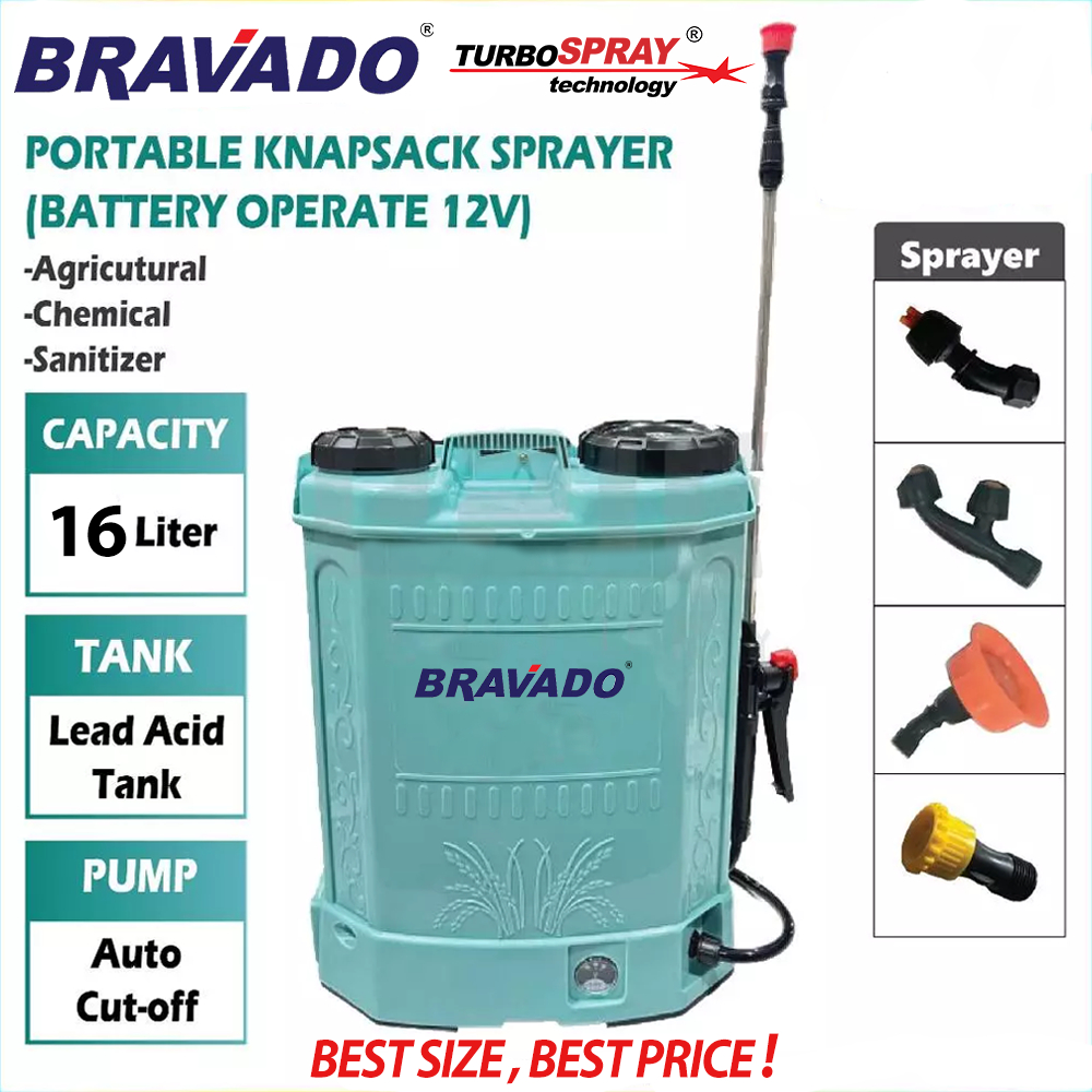 BRAVADO แบตเตอรี่ Knapsack Sprayer ปั๊มคู่ Mesin Racun แบตเตอรี่ Charger เปลี่ยนแบตเตอรี่ Sprayer เค