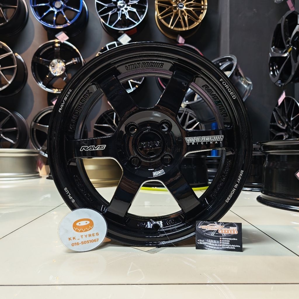 [4 ชิ้น] ขอบสปอร์ตใหม่ 15 นิ้ว TE37 15X6.5JJ ET40 4H100 GLASS สีดํา