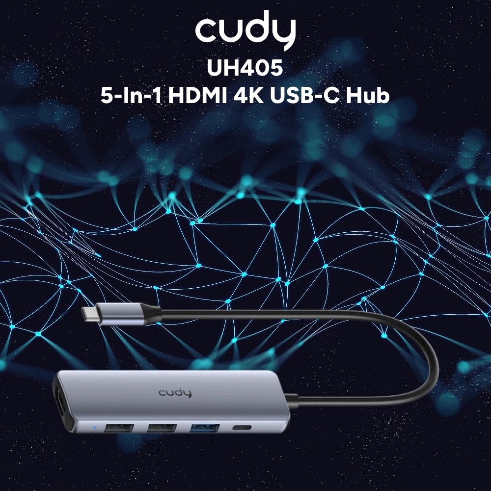 Cudy UH405 - 5-In-1 HDMI 4K USB-C Hub ( USB-C 3.2 / HDMI 1.4 )