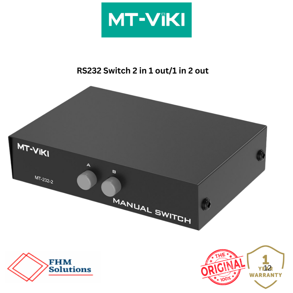 MT-VIKI RS232 สวิตช์ 2 in 1 out/1 in 2 out สวิตช์แชร์แบบแมนนวล