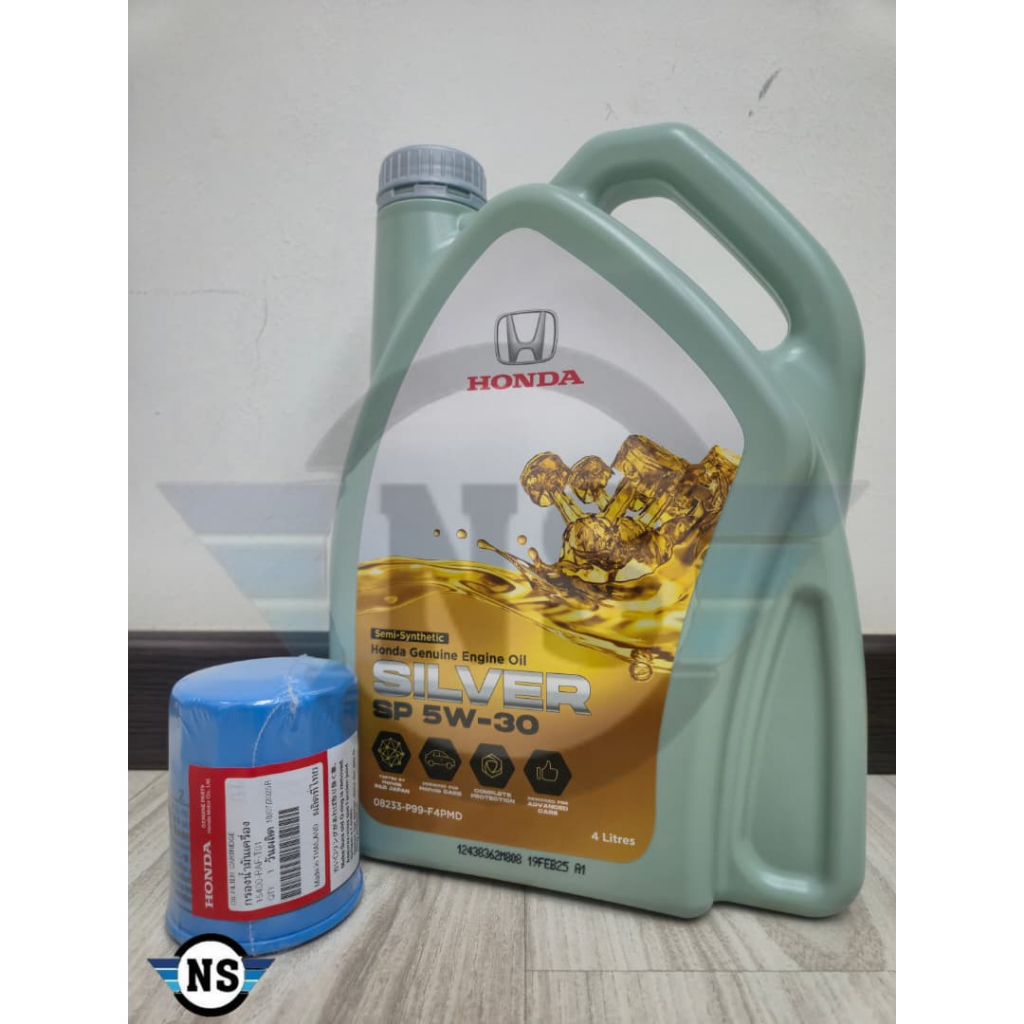 HONDA SEMI SYNTHETIC ENGINE OIL SP 5W30 ( 4L ) & HONDA OIL FILTER 08233-P99-F4PMD & 15400-RAF-T01