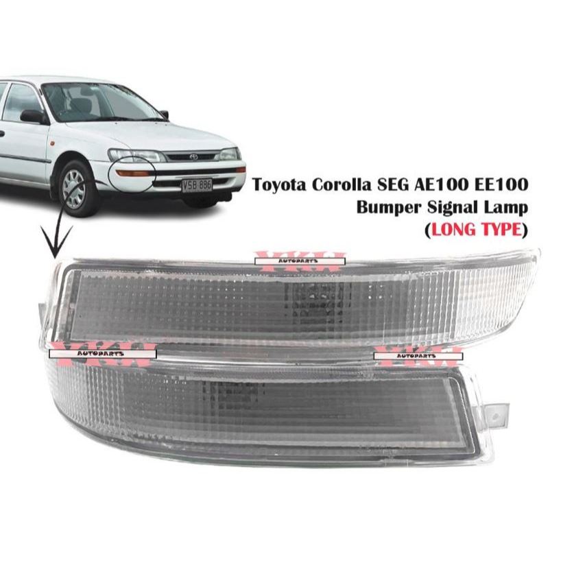 1SET LH+RH (LONG TYPE)Toyota Corolla AE100 AE101 EE100 EE101 1992-1994 SEG CLEAR กันชนหน้าสัญญาณ Lam