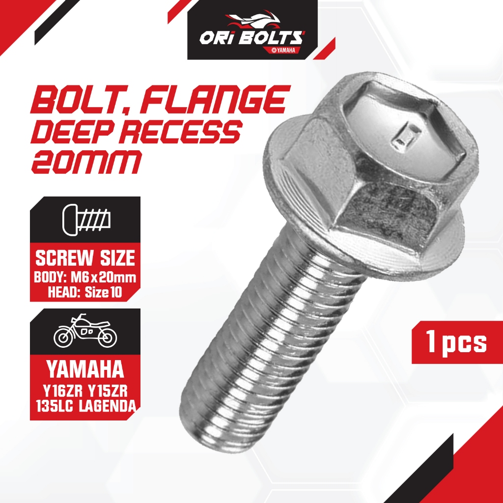 95D32-06020 Yamaha Y15ZR Y15 Y16ZR Y16 Bolt สปอยเลอร์มือจับที่นั่ง Besi Belakang ขนาด 10