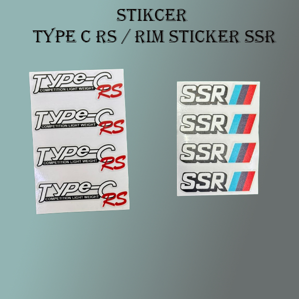 สติ๊กเกอร์ RIM TYPE-C RS / STIKCER SSR (กันน้ํา สติ๊กเกอร์ Berkualiti)