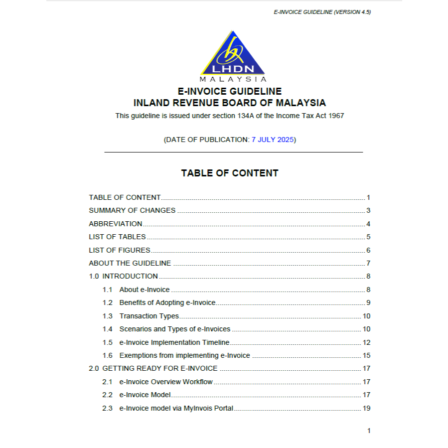 รายการ E-Invoice Guideline Version 4.5 (ทาสีวันที่ 7 กรกฎาคม 2025) หนังสือ