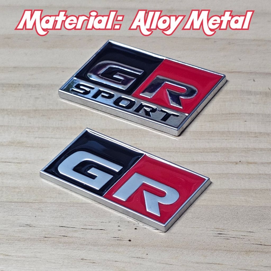 สติ๊กเกอร์โลโก้สัญลักษณ์โลหะผสม Metal GR Sport Toyota GR sport. เป็นสติ๊กเกอร์