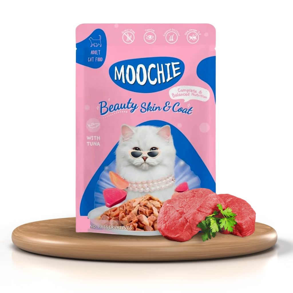 Moochie BEAUTY SKIN & COAT Mince with Tuna Cat Pouch - 85g
