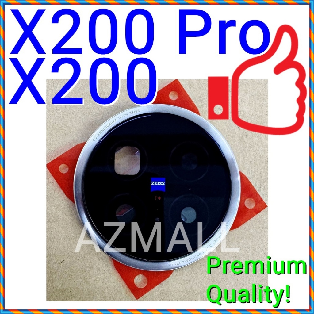 (เปลี่ยนกระจกแตก) ใหม่ฝาครอบกระจกเลนส์กล้องหลังพร้อมกรอบสําหรับ vivo X200 Pro / V2413 V2415