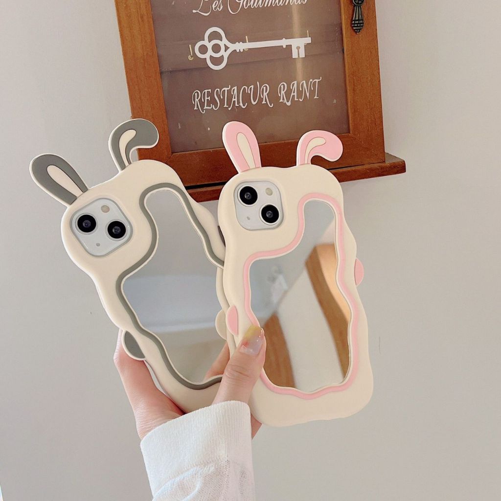 เคสกระจกหูกระต่ายพร้อม IP11 Series ถึง IP16 Plus