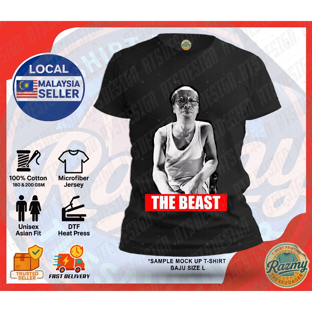 [PARODY] BAJU THE BEAST KUNG FU HUSTLE เสื้อยืดคอกลมแขนสั้นผ้าฝ้าย MICROFIBER