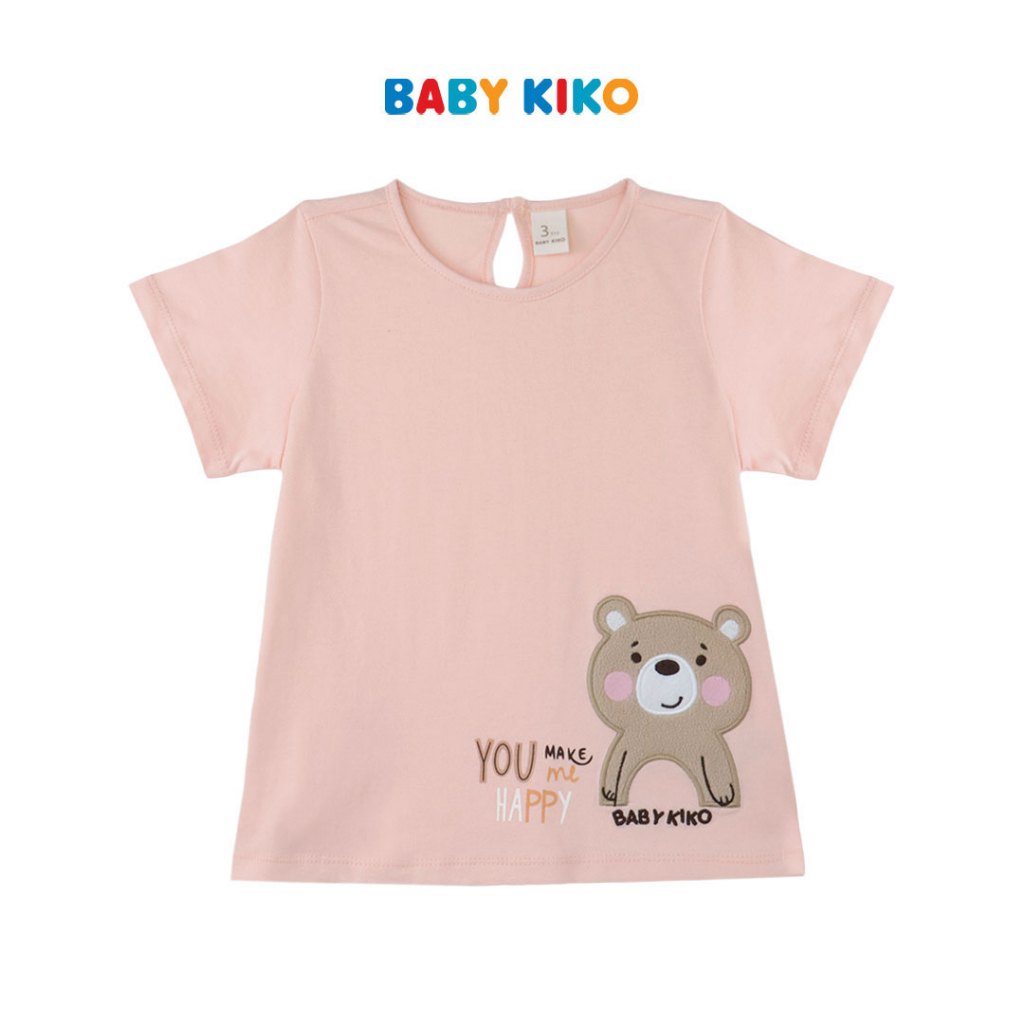 BABY KIKO เสื้อคอกลมกราฟิก Girl Happy Bear 02-F00076