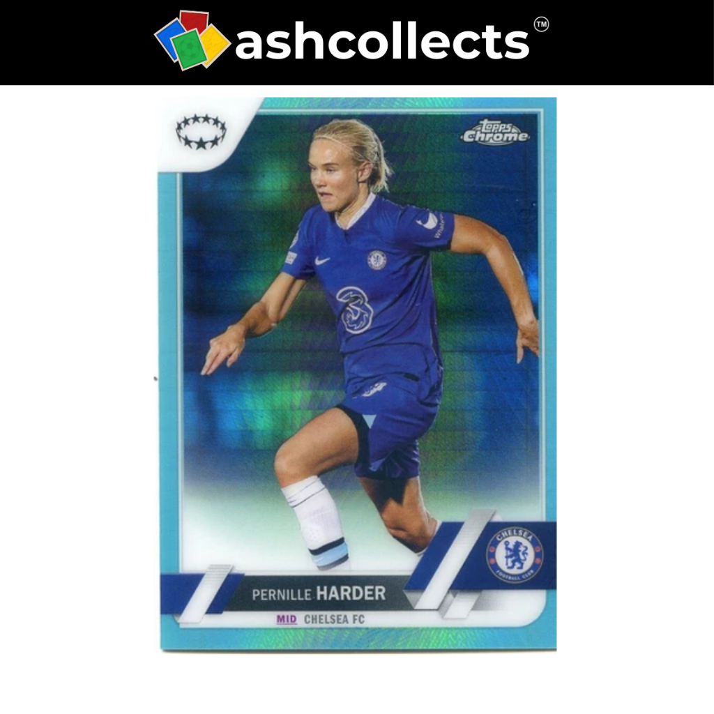 Topps Chrome UWCL 2022-23 Womens Champions League Pernille Harder Aqua Chelsea Women [ของสะสม]