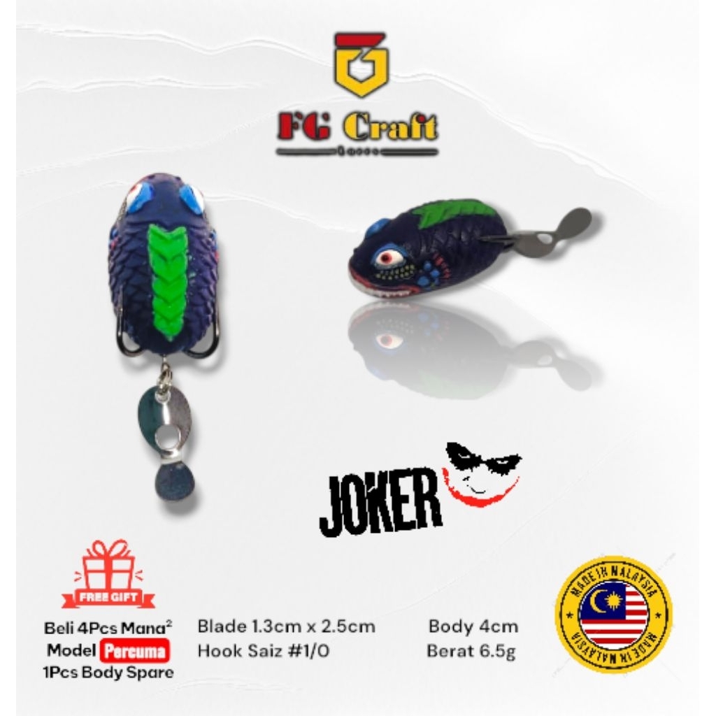 FG Craft Soft frog JOKER 3D Handmade 4cm