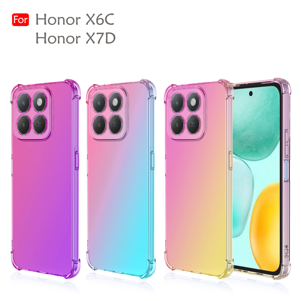 เคส Huawei Honor X6C / X7D Rainbow ฝาหลังกันกระแทก TPU ปลอกซิลิโคนโทรศัพท์