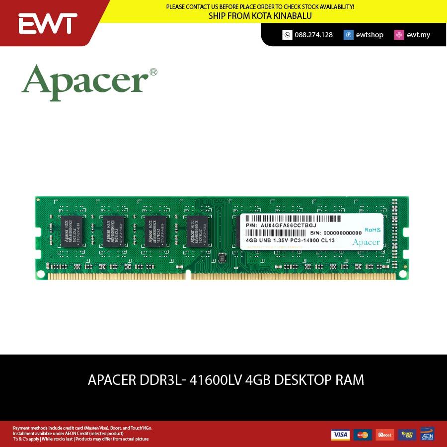 APACER DDR3L- 41600LV 4GB DESKTOP RAM