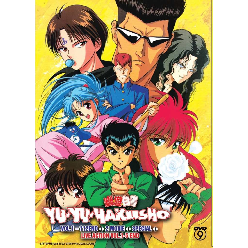 DVD อะนิเมะ Yu Yu Hakusho TV Series Vol.1-112End+2ภาพยนตร์+พิเศษ+Live Action 1-5End Helicobacter สีข