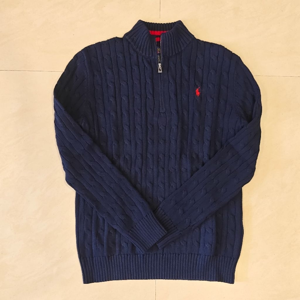 Cable-Knit Gotton Quarter-Zip Sweater ไซส์ 14-16