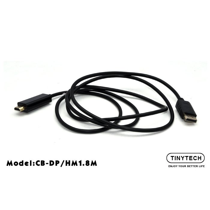 TinyTech CB-DP/HM1.8M Display Port To สาย HDMI สําหรับพีซี/คอมพิวเตอร์/แล็ปท็อป/โน๊ตบุ๊ค/โปรเจคเตอร์