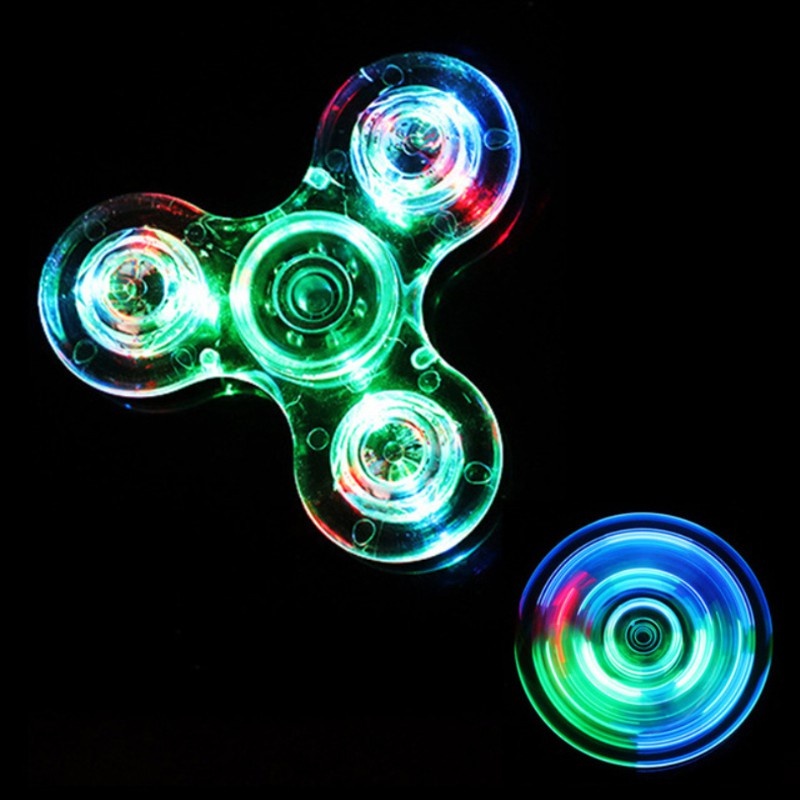 ไฟ LED Fidget Spinner Hand Spinners เรืองแสง Figet Spiner ของเล่นบรรเทาความเครียดสําหรับเด็ก
