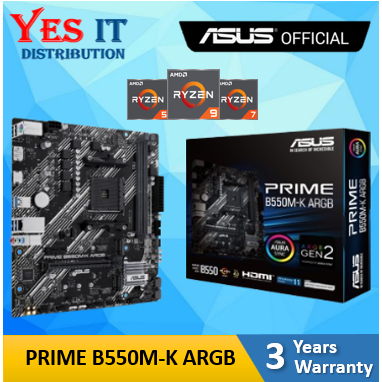 ASUS PRIME B550M-K ARGB AMD SOCKET AM4 MICRO ATX MOTHERBOARD + AMD RYZEN AM4 PROCESSOR