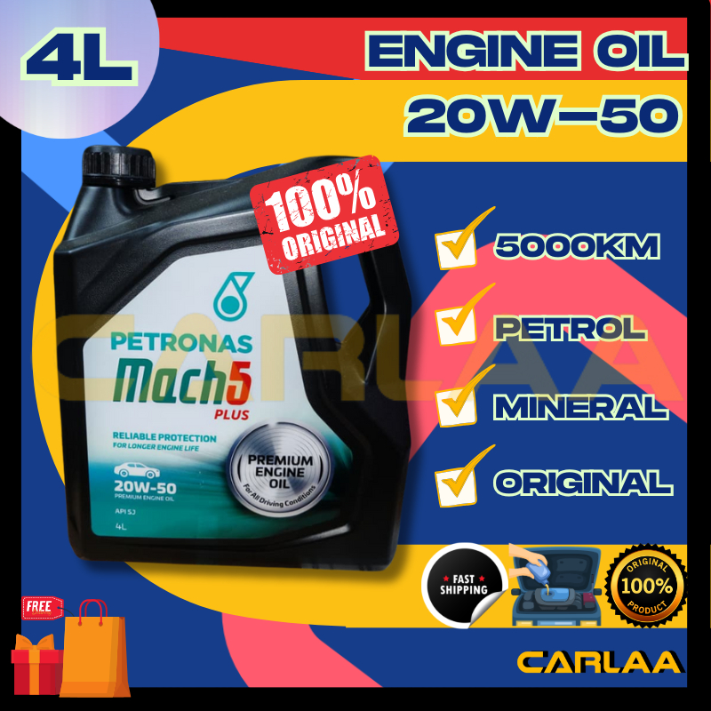 ENGINE OIL PETRONAS MACHI 5 PLUS 20W50 4LMINERAL SYNTHETIC TOYOTA NISSAN PROTON PERODUA HONDA