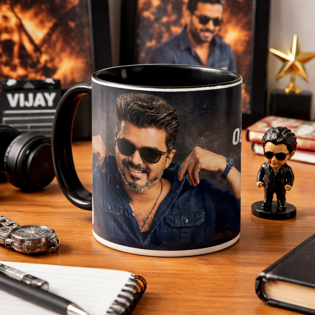 Thalpathy Vijay Fan Mug Design แล้วพัดลม พัดลมเสมอ Massy Vijay Aura Thalpathy Jana Nayagan คุณภาพดีท