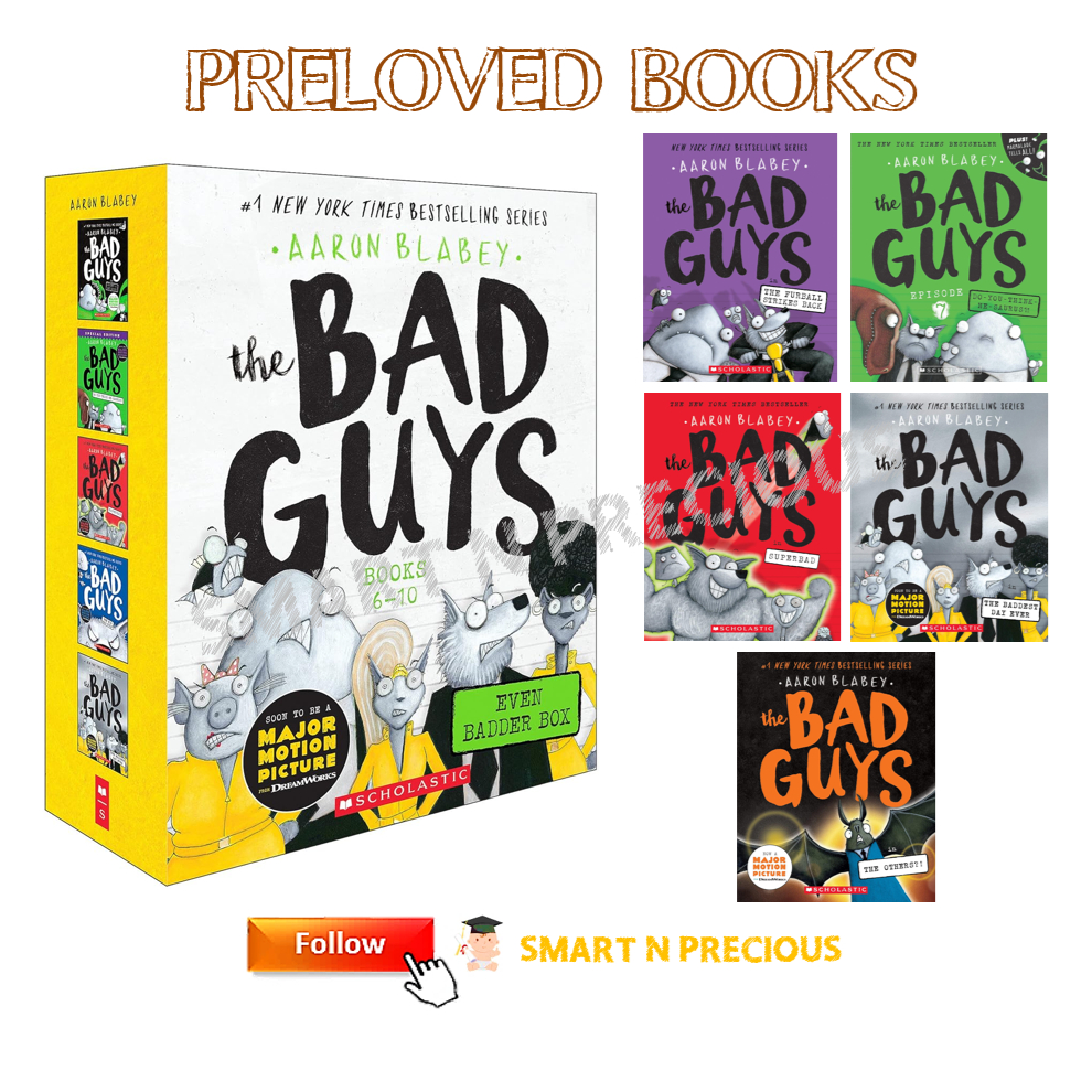 Preloved 5 Books Set The Bad Guys ตอนที่ 3, 7, 8, 10, 16 Comics Aaron Blabey English Graphics book F