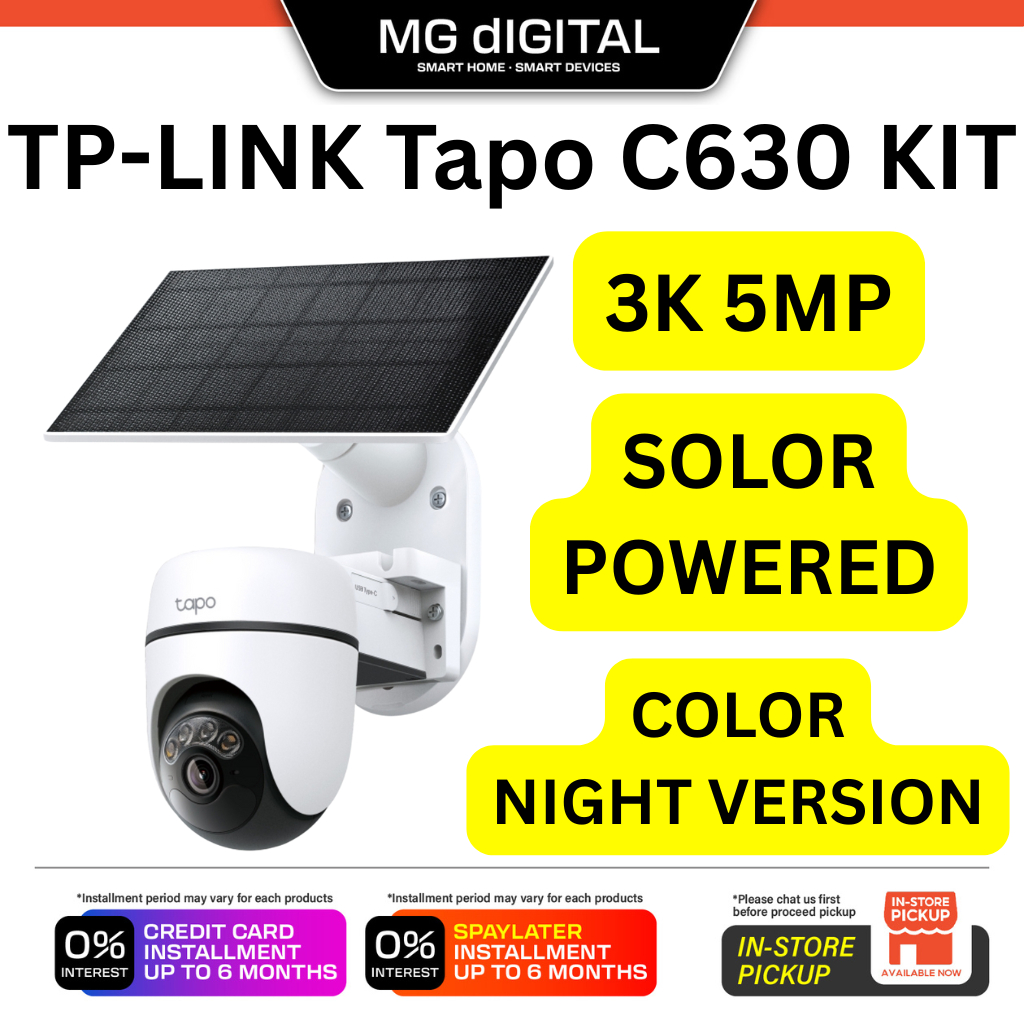 [ใหม่] TP-LINK TAPO C630 KIT Solar-Powered Pan/Tilt Security Camera Kit CCTV l 360 AI Tracking