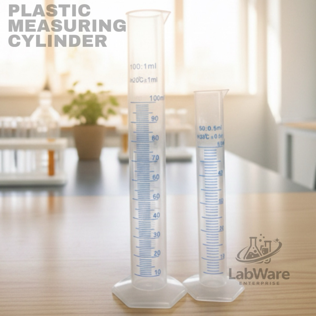 LABWARE GRADUATED PP พลาสสติก MEASURING CYLINDER 50ML 100ML 1 ชิ้น
