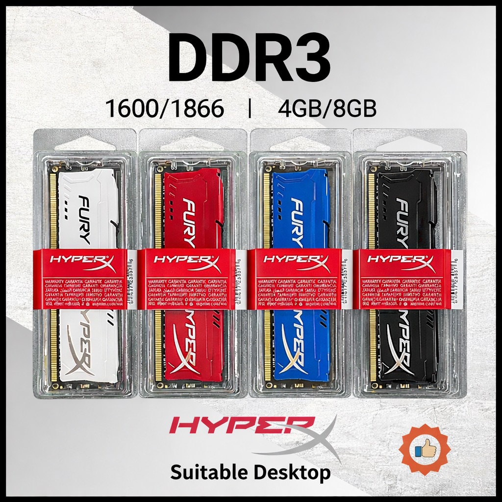 HyperX Fury DDR3 1600 1866 PC Desktop RAM 4GB 8GB