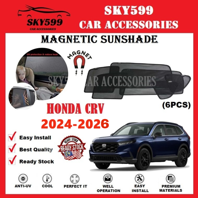 (Magnetic)Honda CRV 2024-2026 ม่านบังแดด Epic [6 ชิ้น]