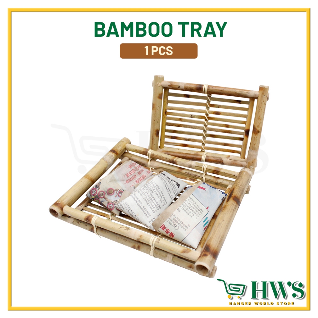 HWS FOOD TRAY RATTAN TRAY FEATHER TRAY DECO BAMBOO ROTTAN TRAY 1 ชิ้น