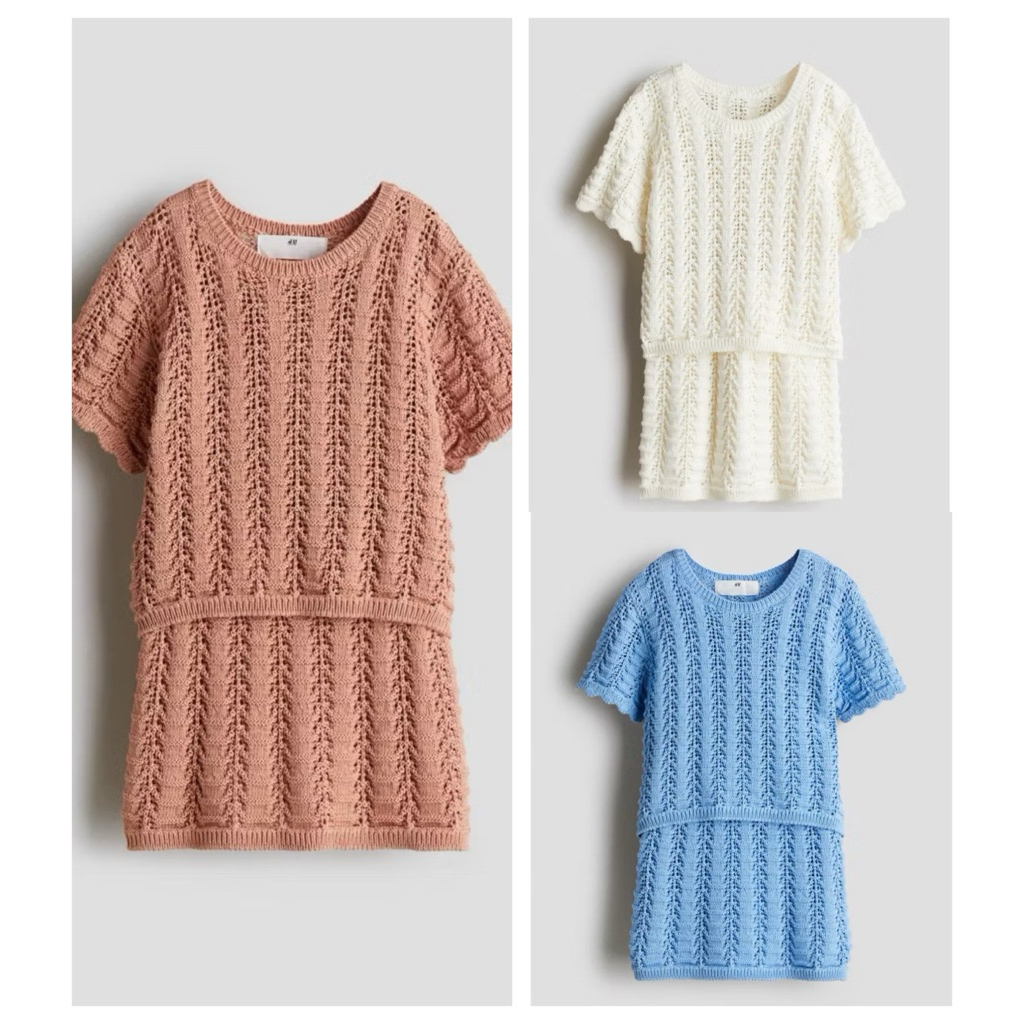 H&m 2in1 เสื้อถักและกระโปรงเด็ก 4y-10y