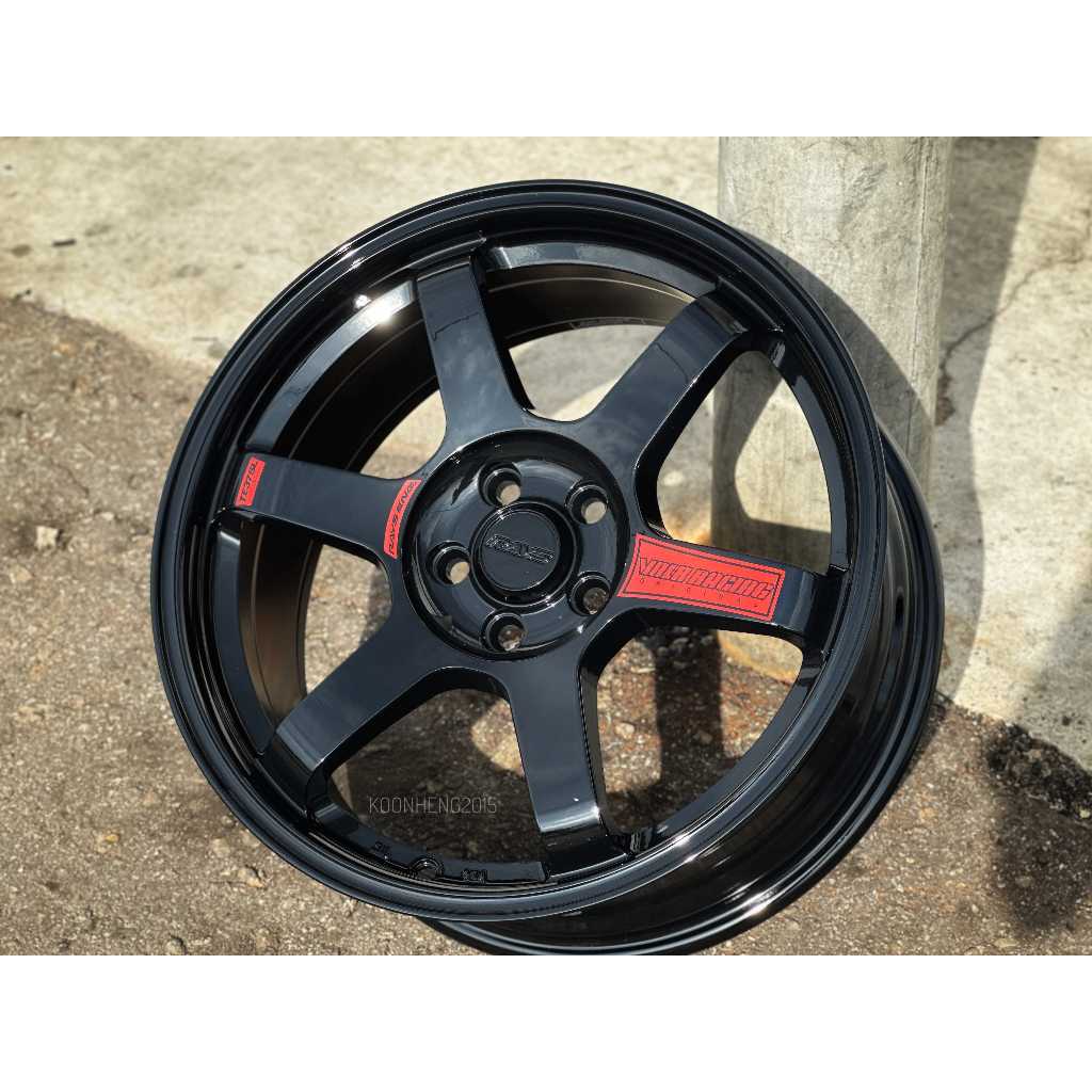 รถใหม่ Sport Rim Flow Forming RAYS VOLK RACING TE37SL ล้อ 17x7.5J 5x100 ET38 สีดํา -