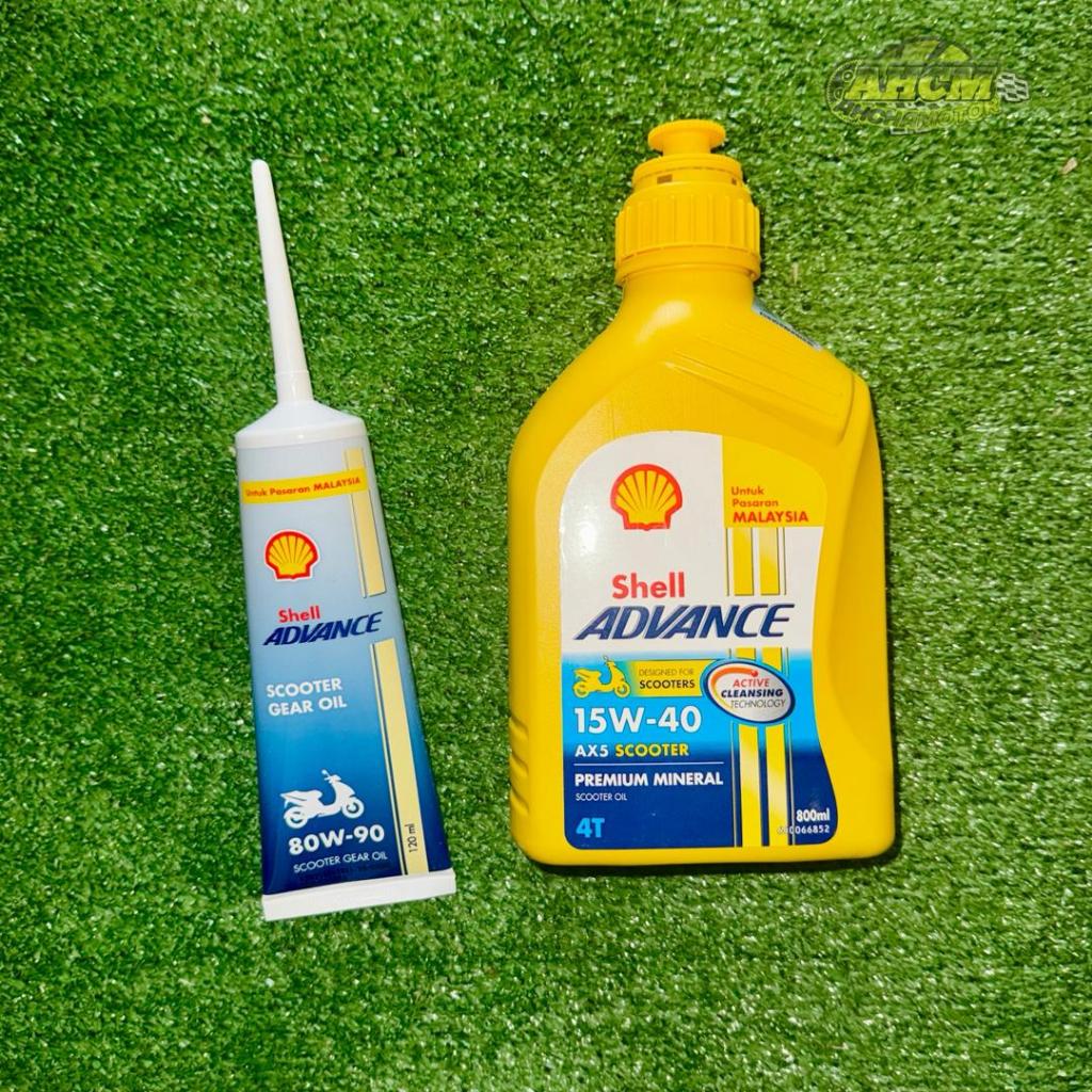 SHELL SCOOTER ENGINE OIL ชุดน้ํามันเกียร์ 4T