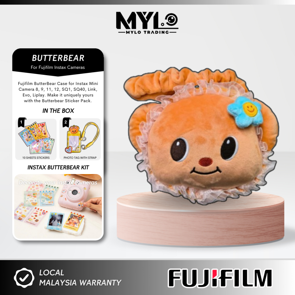 - Fujifilm ButterBear Case สําหรับกล้อง Instax Mini 8 9 11 12 SQ1 SQ40 Link Evo Liplay (ไม่มีกล้อง)