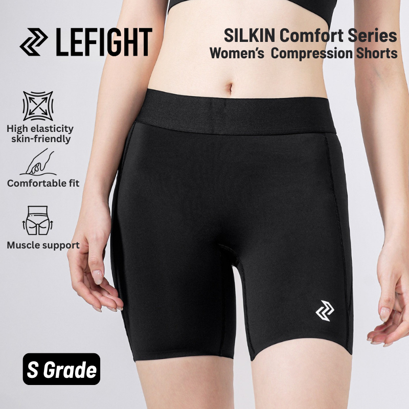 LEFIGHT SILKIN Comfort Series ผู้หญิงs การบีบอัดกางเกงขาสั้นกีฬาแน่นสําหรับหญิง 女子身裤