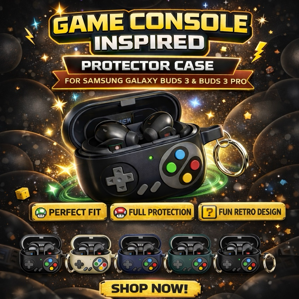 🇲🇾 เคส Samsung Galaxy Buds 3, 3 Pro, เคสป้องกันการออกแบบคอนโซลเกม, คลุมทั้งหมดสําหรับหูฟัง Bud3 3Pro