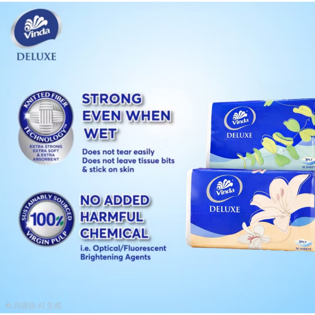 Vinda Deluxe Travel Pack ทิชชู่ 3 ชั้น 1/6/12 แพ็ค