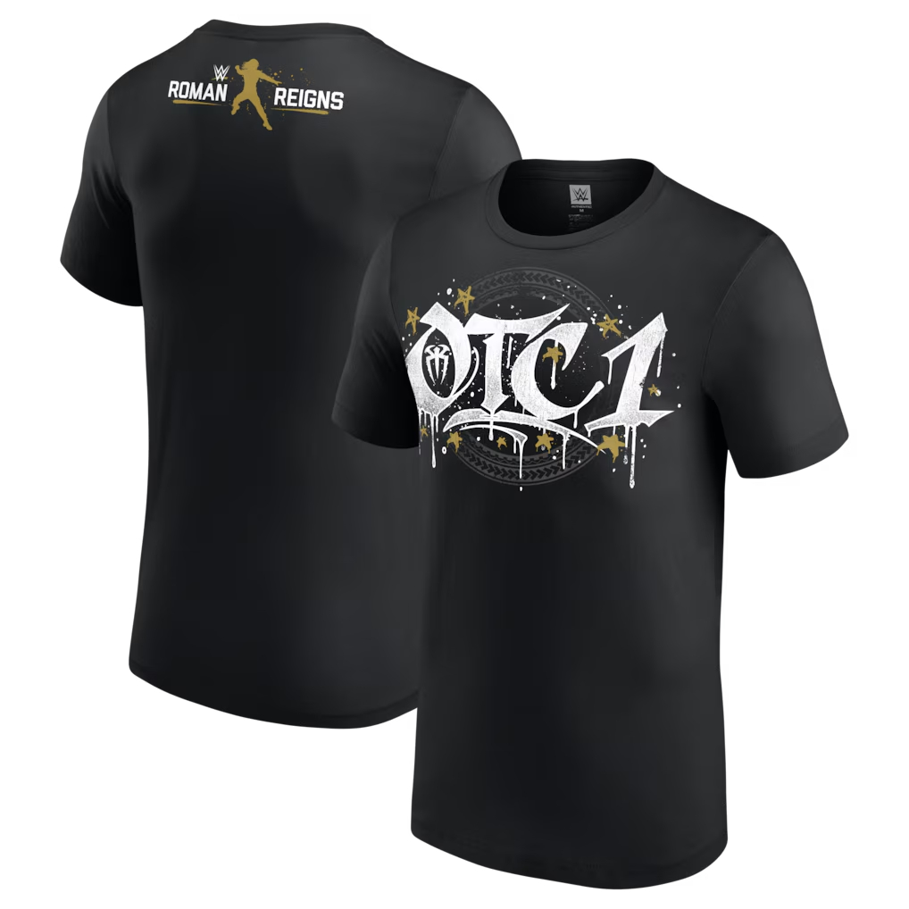 Roman Reigns Gold OTC1 wwe เสื้อยืดผ้าฝ้ายมวยปล้ํา